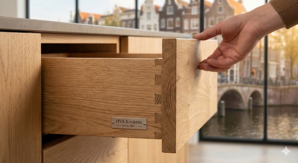 Houten keuken gemaakt in en door nederlanders.